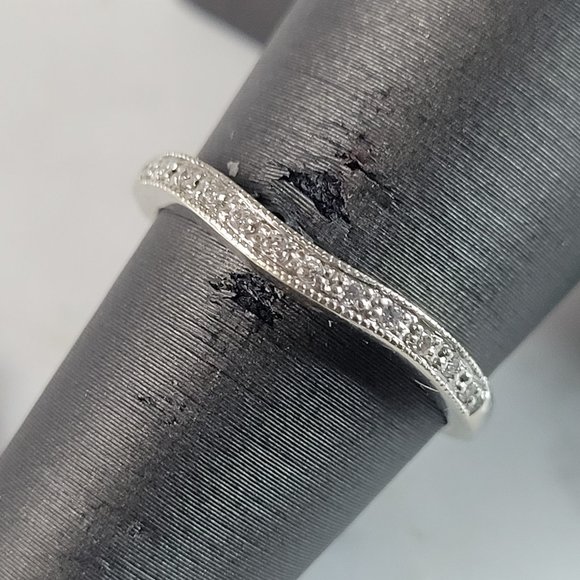 Womens Vintage Estate 14k White Gold Diamond Ring 2.4g...